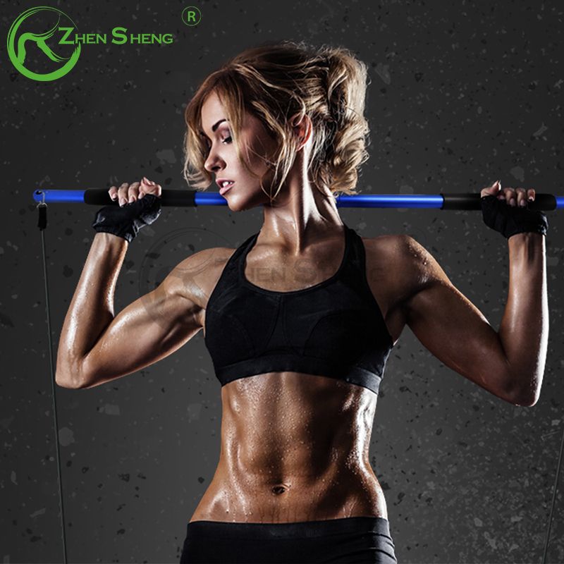 Resistance Band Tube Fitness Exercise Multifunction Pilates Stick Bar