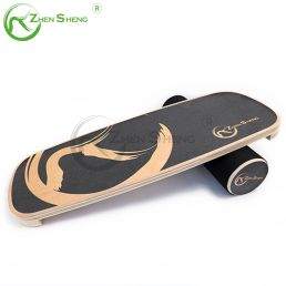 Wooden Rectangle Professional Wobble Roller Trainer Surf Balance Board 1.0