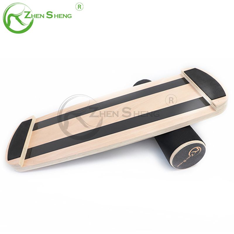 Wooden Rectangle Professional Wobble Roller Trainer Surf Balance Board 1.0