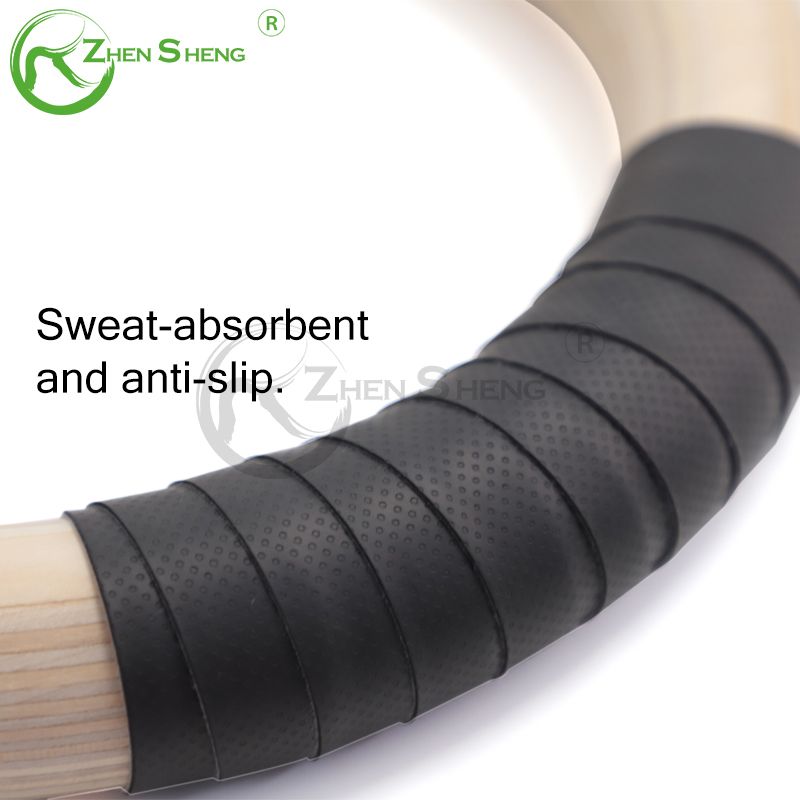Wood Professional Gymnastic Ring with Adjustable Strap